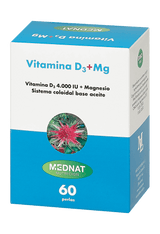 Vitamina D3 + Magnesio · MedNat · 60 perlas