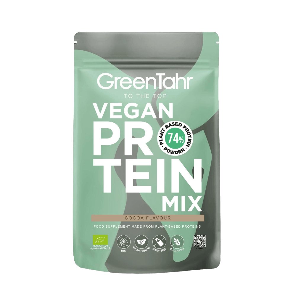 Proteína Vegana Mix Eco 74% Cacao · Green Tahr · 750 gramos