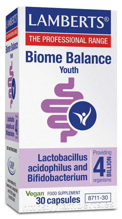 Biome Balance Youth · Lamberts · 30 cápsulas