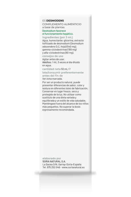 Extracto Natural de Desmodens · Soria Natural · 50 ml