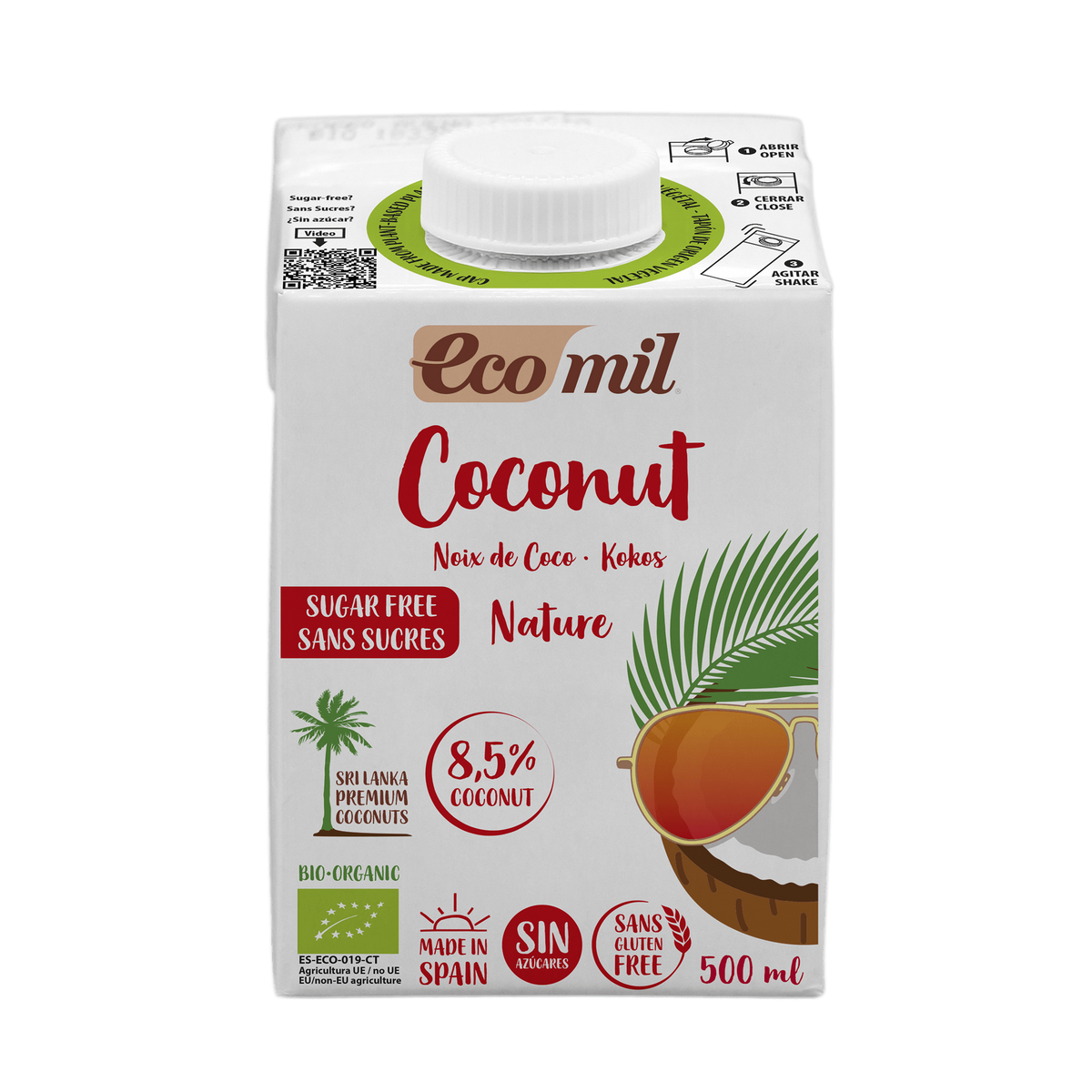 Bebida de Coco Nature Bio · Ecomil · 500 ml [Caducidad 12/2026]