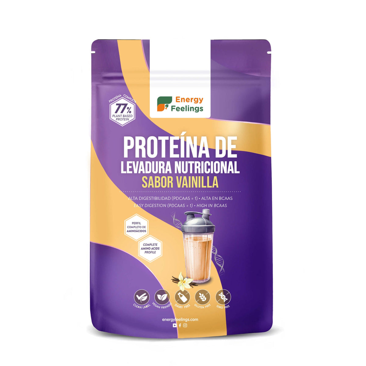 Proteína De Levadura Nutricional 77% Vainilla · Energy Feelings · 500 gramos