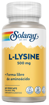 L-Lysine 500 mg · Solaray · 60 cápsulas