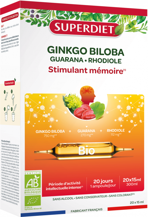 Ginkgo Boost BIO · Superdiet · 20 ampollas