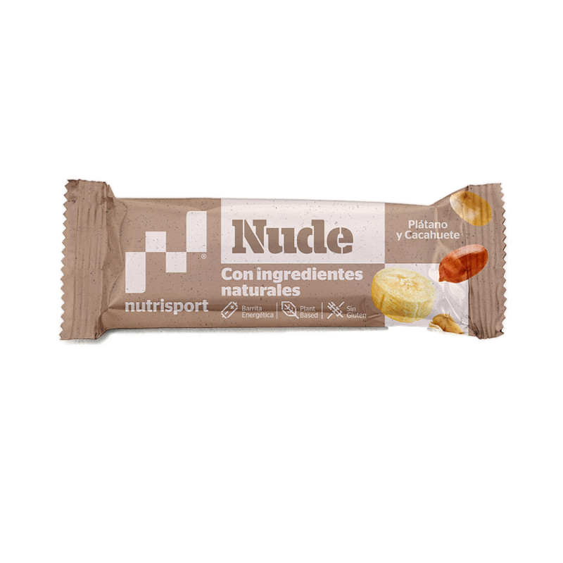 Nude Bar Platano y Cacahuete · Nutrisport · 45 gramos