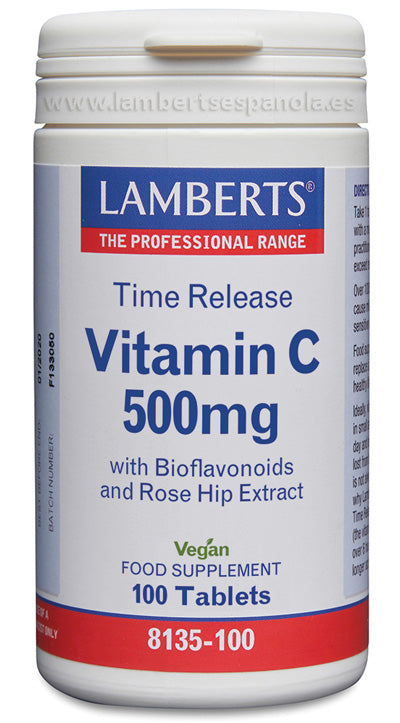 Vitamina C - Liberación Sostenida 500 mg · Lamberts · 100 comprimidos